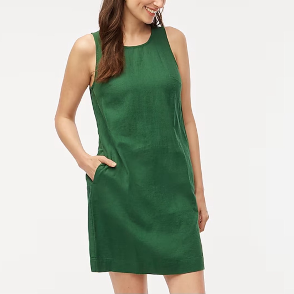☀️ J. CREW FACTORY Linen-Blend Mini Shift Dress